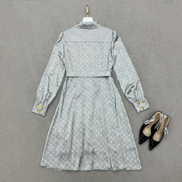 Pleated Shirt Dress Grey For Women