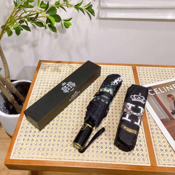 Pluie De H Umbrella With Logo Horse Black