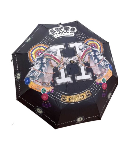 Pluie De H Umbrella With Logo Horse Black