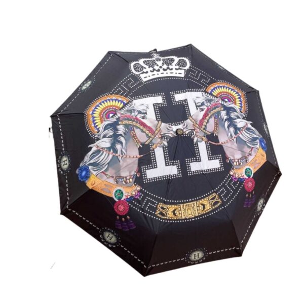 Pluie De H Umbrella With Logo Horse Black