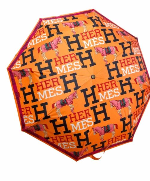 Pluie De H Umbrella With Logo Horse Orange
