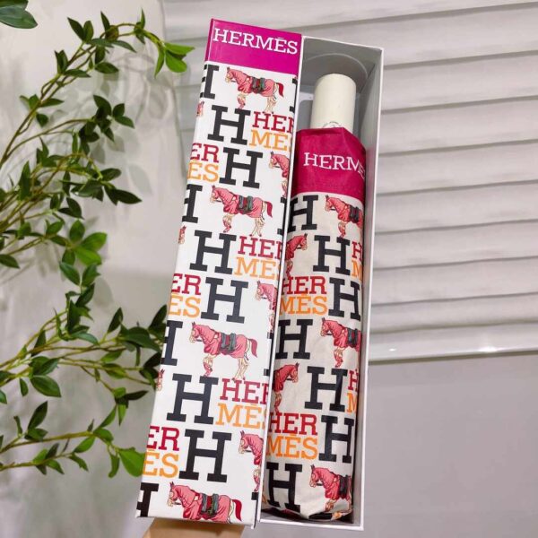 Pluie De H Umbrella With Logo Horse White