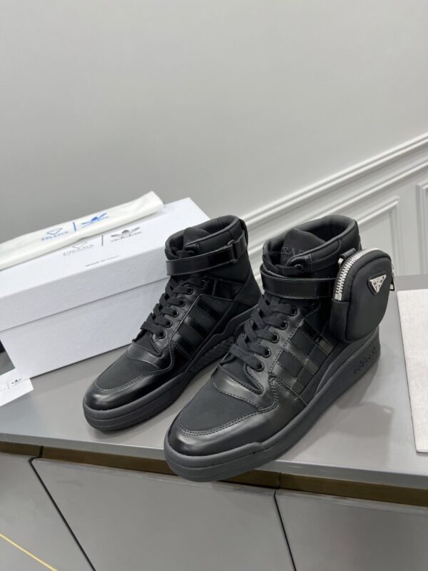 Prada Adidas For Prada Re-Nylon Forum High Top Sneakers Black For Women 1.6in/40mm PRD 2TG193_3LJX_F0557