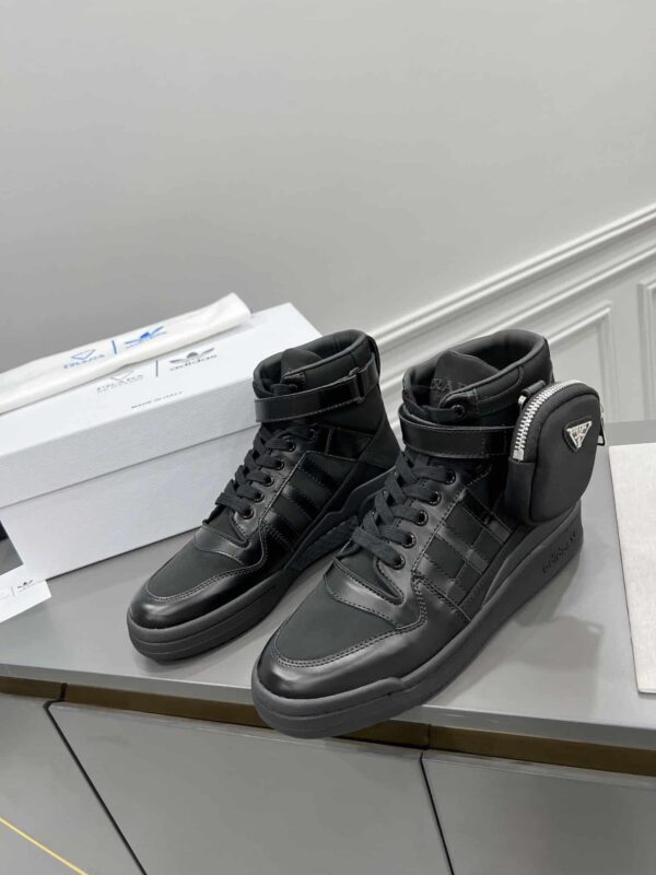 Prada Adidas For Prada Re-Nylon Forum High Top Sneakers Black For Women 1.6in/40mm PRD 2TG193_3LJX_F0557