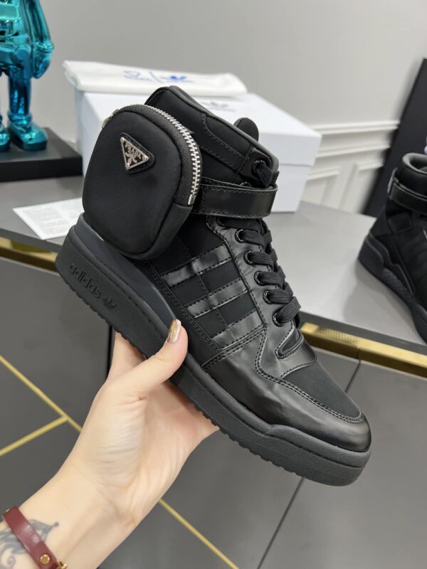 Prada Adidas For Prada Re-Nylon Forum High Top Sneakers Black For Women 1.6in/40mm PRD 2TG193_3LJX_F0557