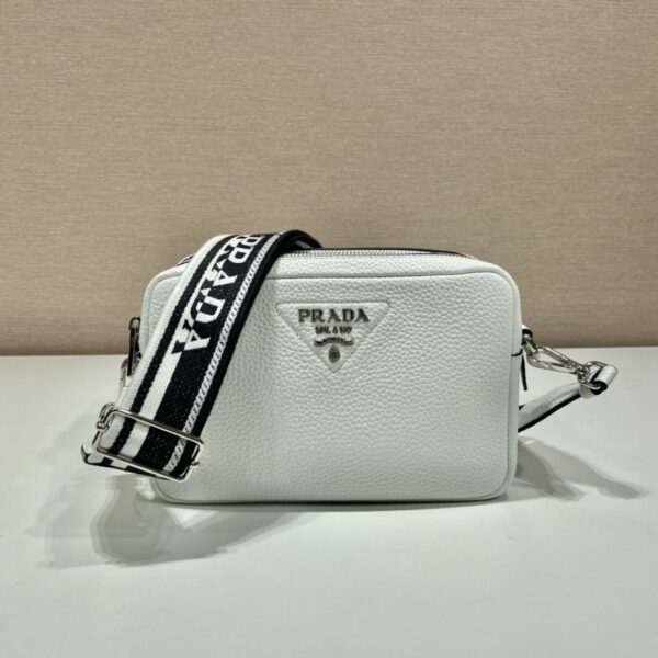 Prada Bag With Shoulder Strap White For Women, Women's Bags 8.6in/22cm 1BH082_2DKV_F0009_V_3OM