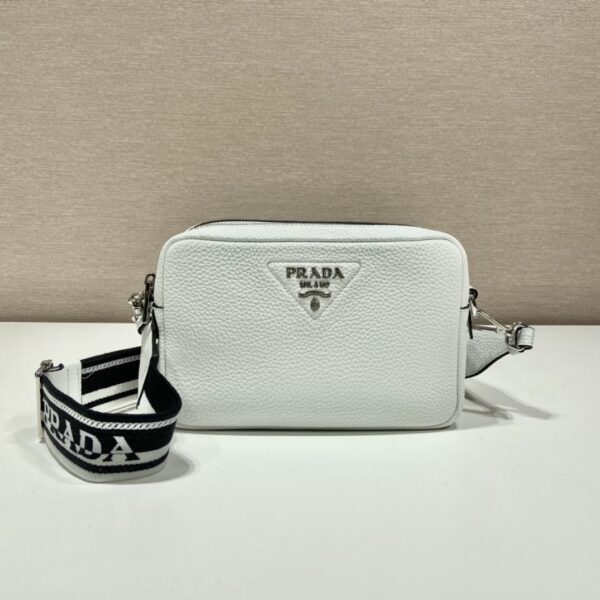 Prada Bag With Shoulder Strap White For Women, Women's Bags 8.6in/22cm 1BH082_2DKV_F0009_V_3OM