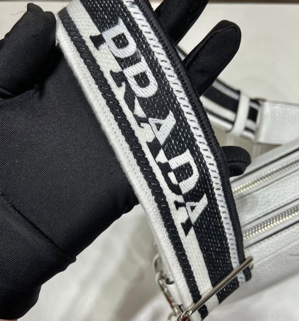 Prada Bag With Shoulder Strap White For Women, Women's Bags 8.6in/22cm 1BH082_2DKV_F0009_V_3OM