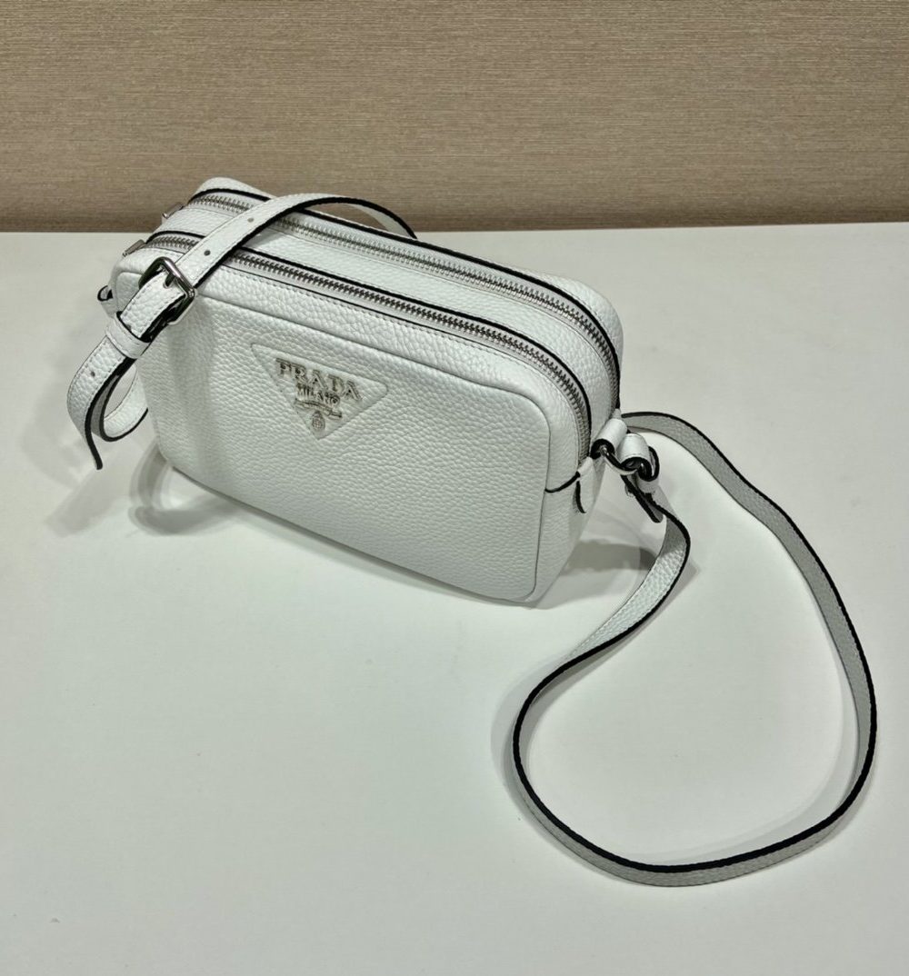 Prada Bag With Shoulder Strap White For Women, Women's Bags 8.6in/22cm 1BH082_2DKV_F0009_V_3OM
