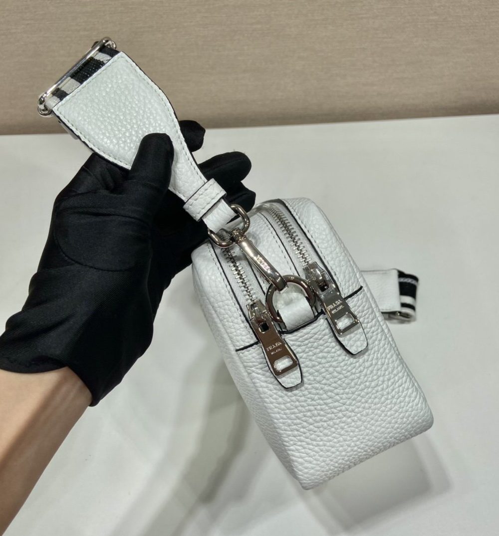 Prada Bag With Shoulder Strap White For Women, Women's Bags 8.6in/22cm 1BH082_2DKV_F0009_V_3OM