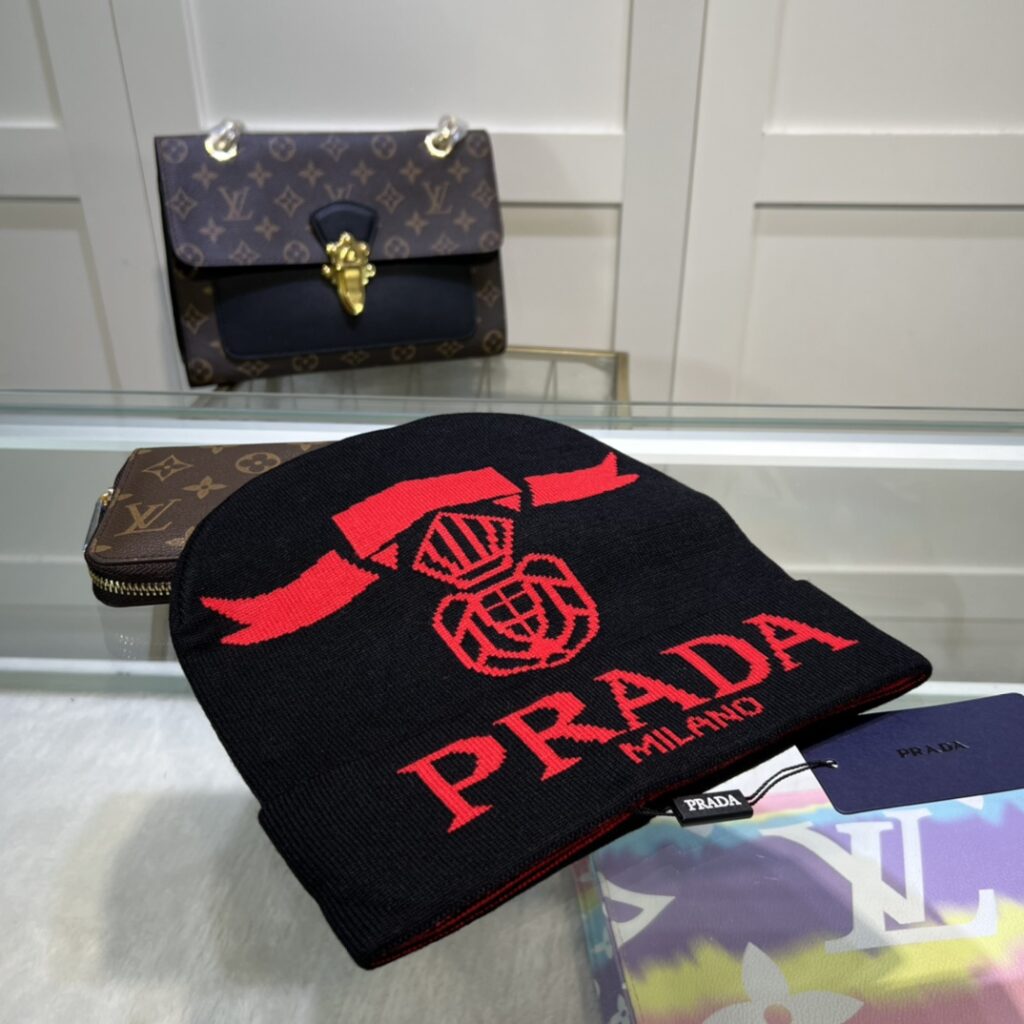 Prada Beanie In Black - Image 3