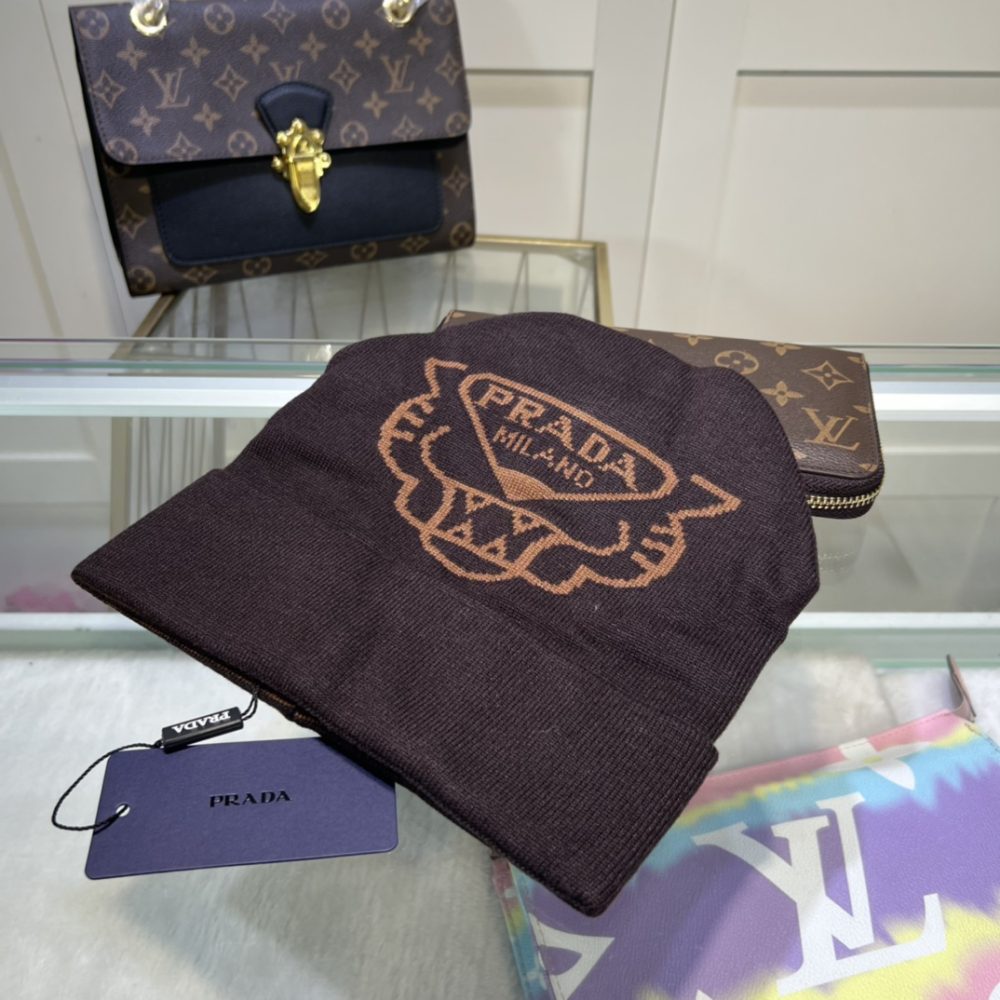 Prada Beanie In Brown - Image 2