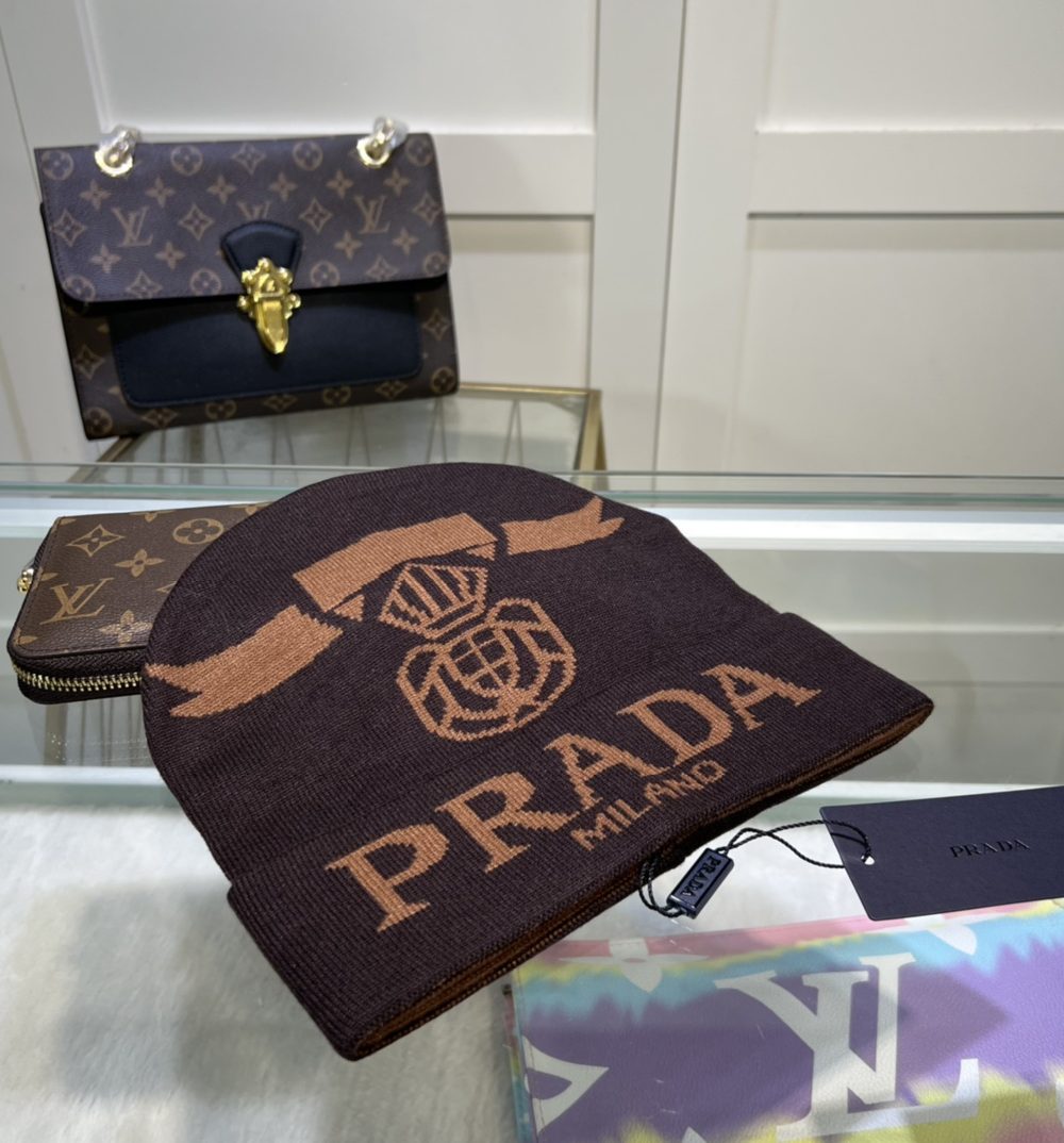 Prada Beanie In Brown