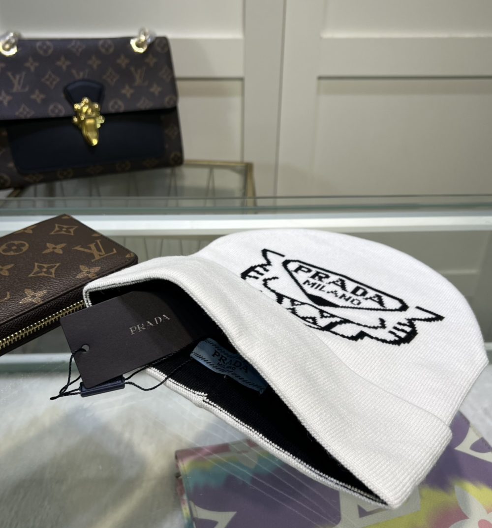 Prada Beanie In White