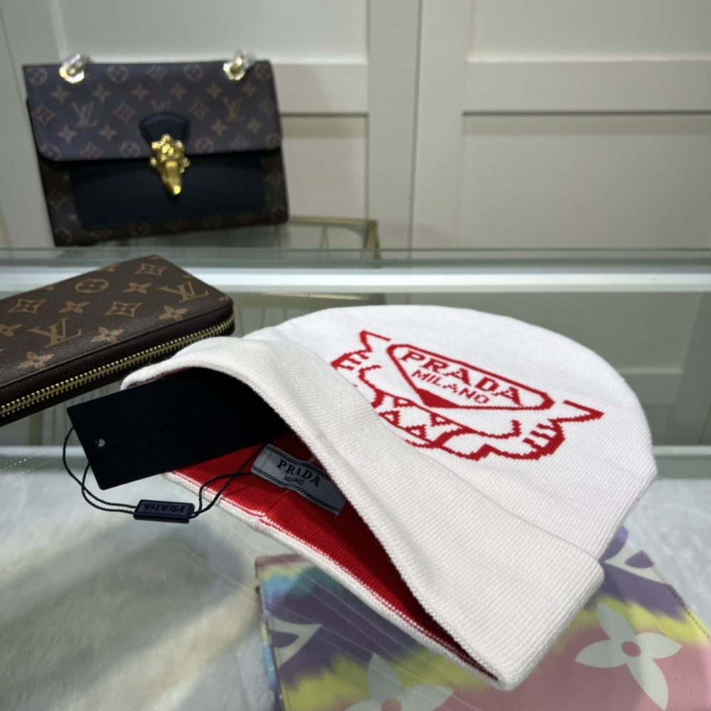 Prada Beanie In White - Image 2