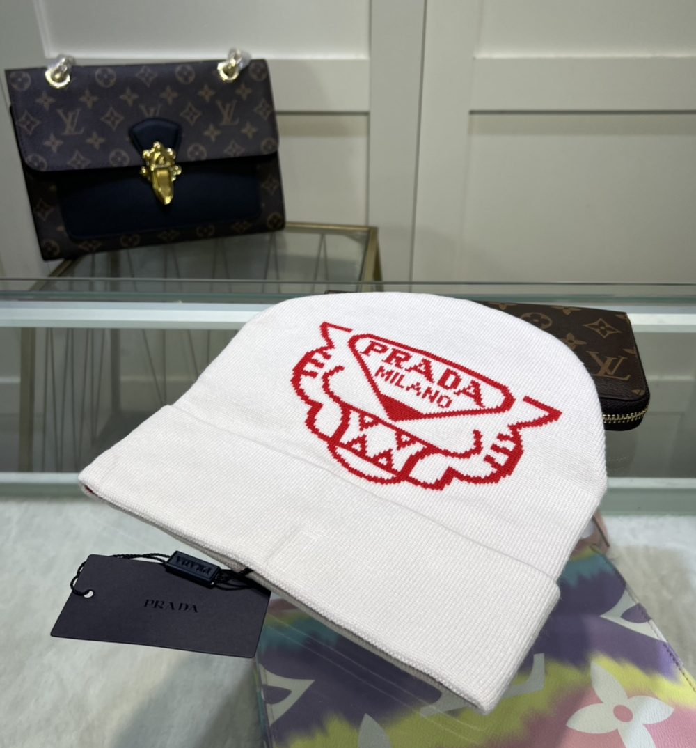 Prada Beanie In White