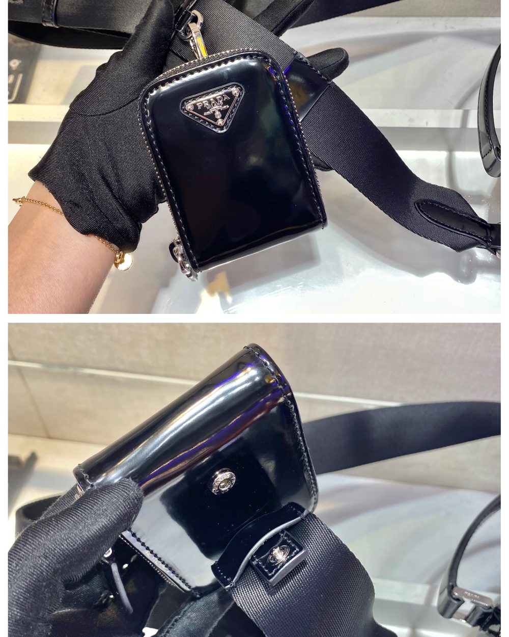 Prada Brique Saffiano Bag Black For Women, Women's Bags 8.6in/22cm 2VH069_9Z2_F0002_V_YMI