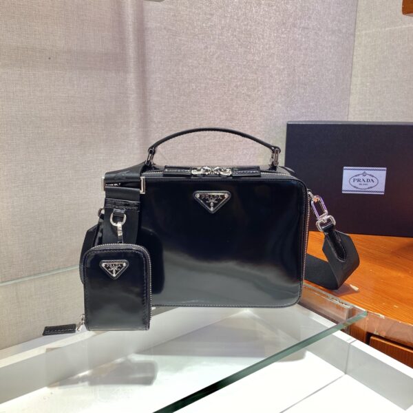 Prada Brique Saffiano Bag Black For Women, Women's Bags 8.6in/22cm 2VH069_9Z2_F0002_V_YMI