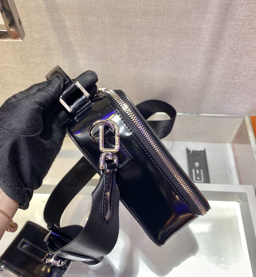 Prada Brique Saffiano Bag Black For Women, Women's Bags 8.6in/22cm 2VH069_9Z2_F0002_V_YMI