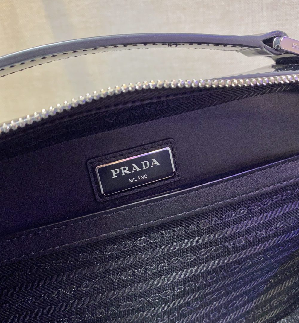 Prada Brique Saffiano Bag Black For Women, Women's Bags 8.6in/22cm 2VH069_9Z2_F0002_V_YMI