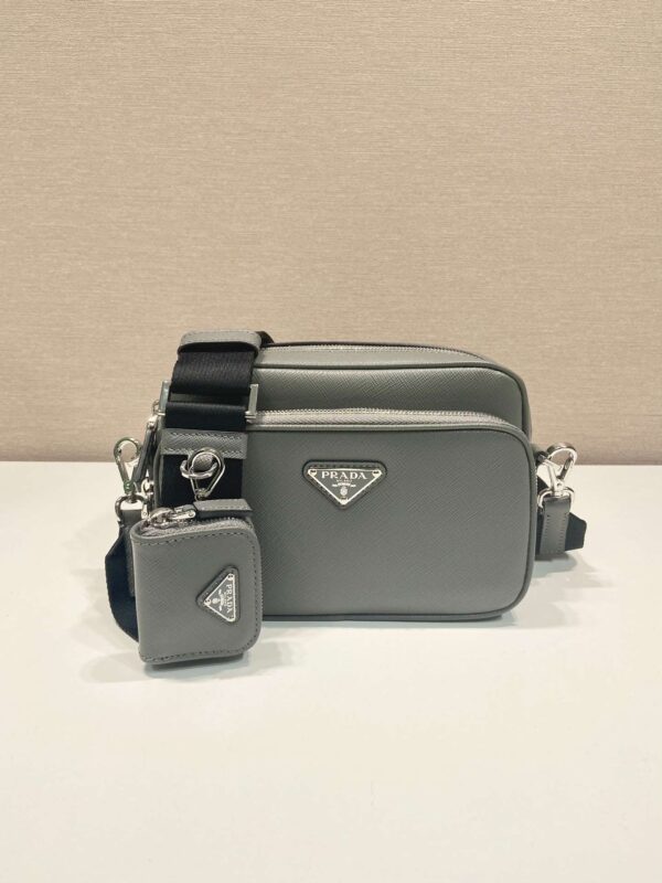 Prada Brique Saffiano Bag Grey For Women 7.9in/20m