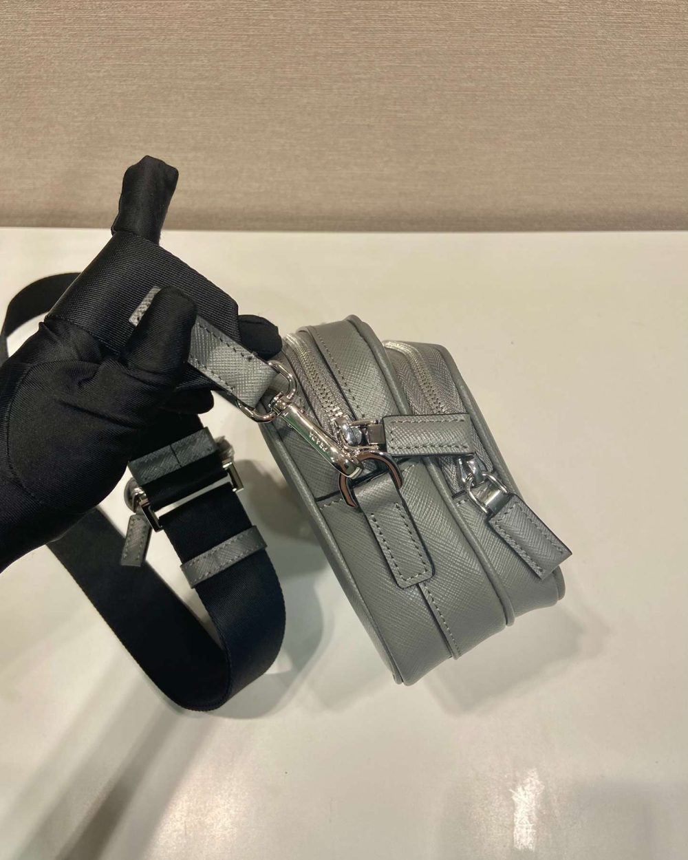 Prada Brique Saffiano Bag Grey For Women 7.9in/20m