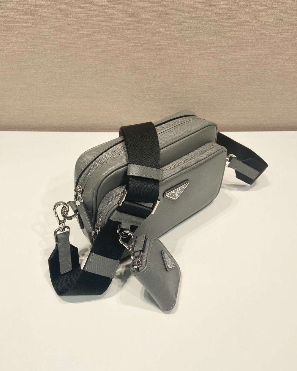 Prada Brique Saffiano Bag Grey For Women 7.9in/20m