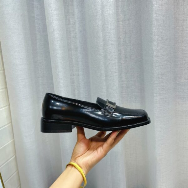 Prada Brushed Loafers Black 2.17in/55mm For Women PRD