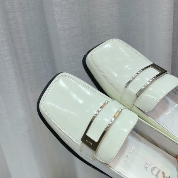 Prada Brushed Loafers White 2.17in/55mm For Women PRD