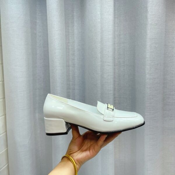 Prada Brushed Loafers White 2.17in/55mm For Women PRD