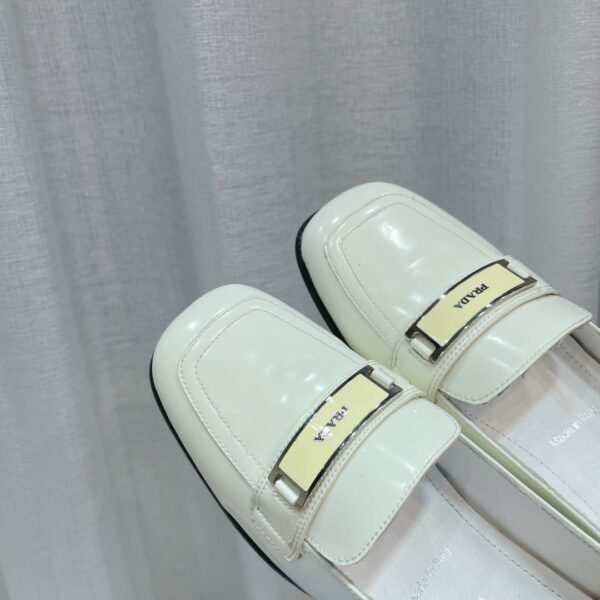 Prada Brushed Loafers White 2.17in/55mm For Women PRD