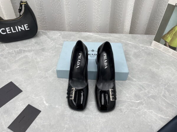 Prada Brushed Pumps Black For Women 2.5in/65mm PRD