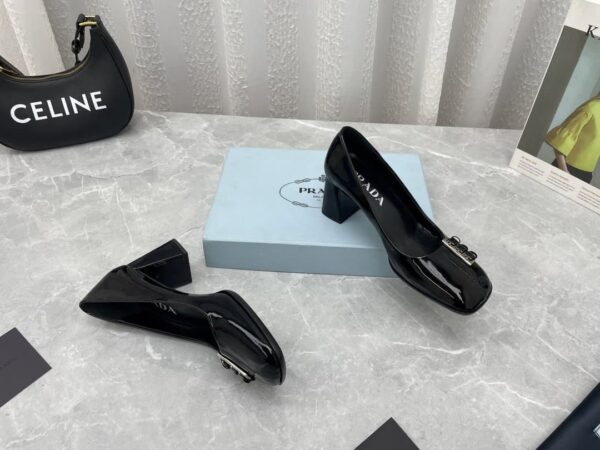 Prada Brushed Pumps Black For Women 2.5in/65mm PRD