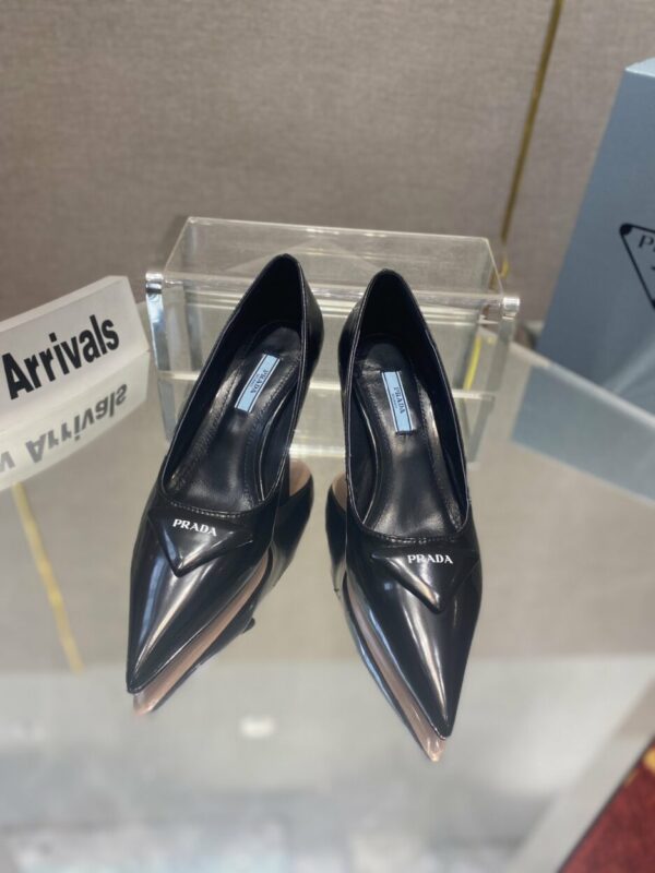 Prada Brushed Pumps Black For Women 2.6in/65mm PRD