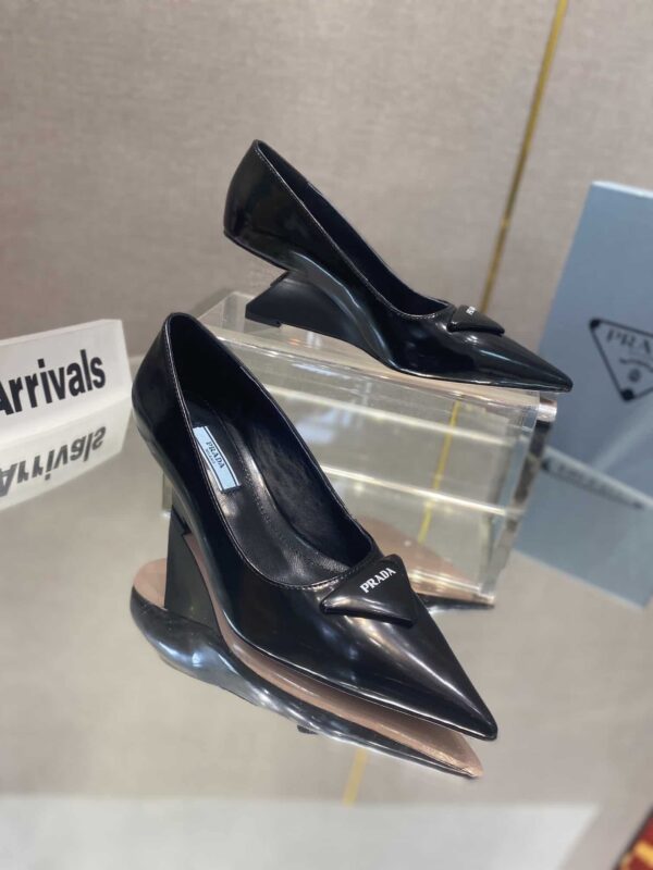 Prada Brushed Pumps Black For Women 2.6in/65mm PRD
