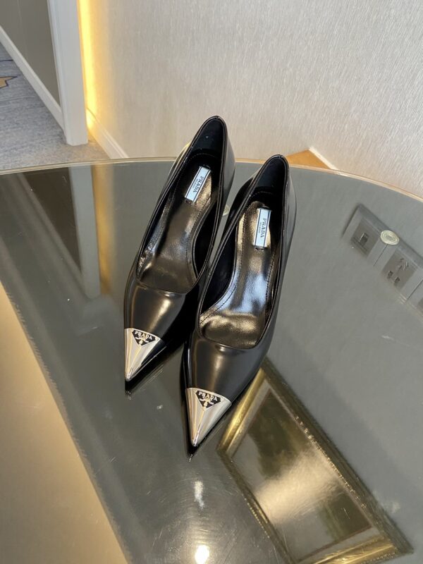 Prada Brushed Pumps Black For Women 2.9in/75mm PRD