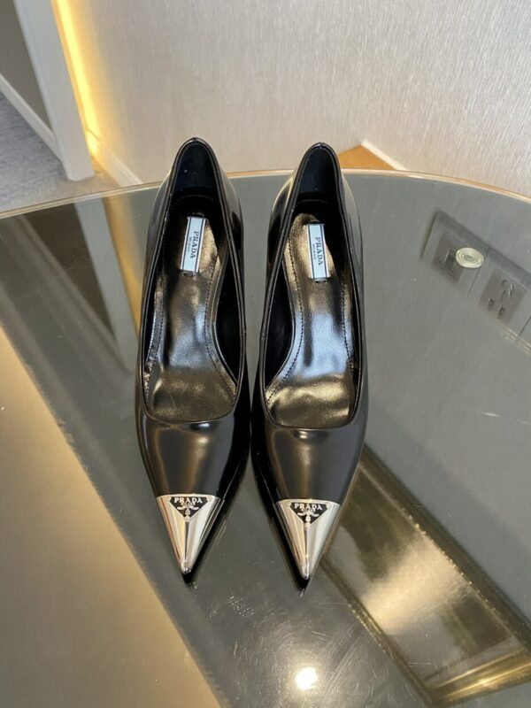 Prada Brushed Pumps Black For Women 2.9in/75mm PRD