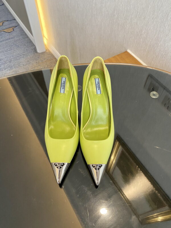 Prada Brushed Pumps Green For Women 2.9in/75mm PRD