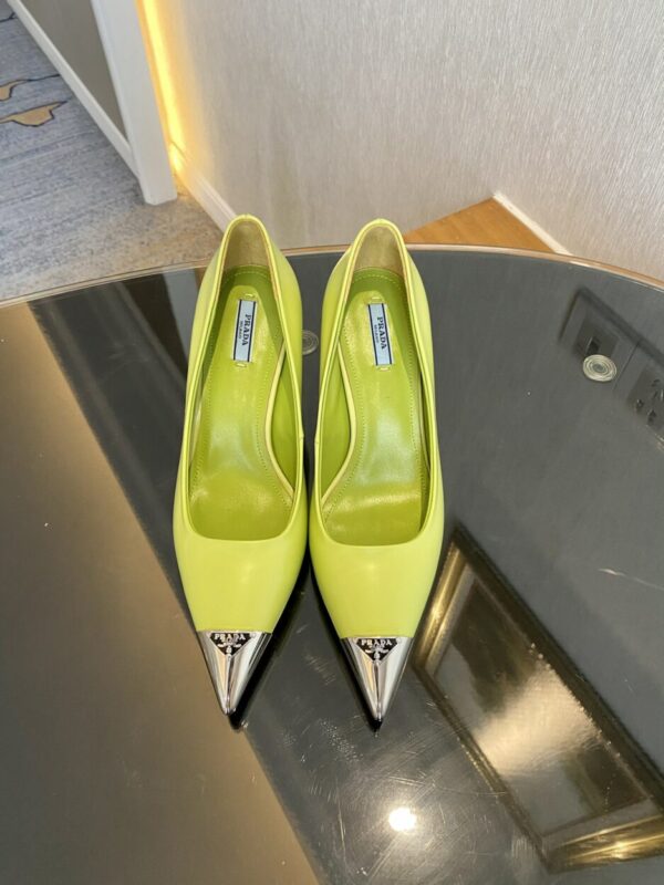 Prada Brushed Pumps Green For Women 2.9in/75mm PRD