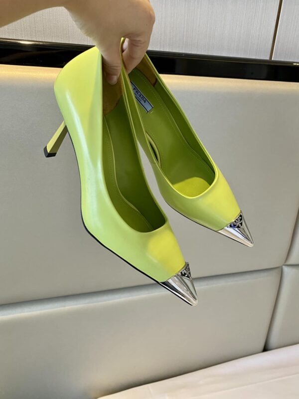 Prada Brushed Pumps Green For Women 2.9in/75mm PRD