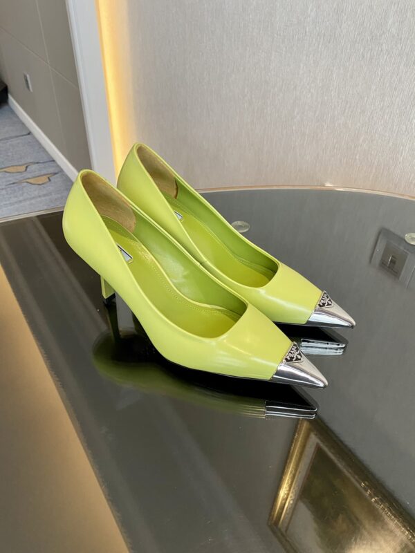Prada Brushed Pumps Green For Women 2.9in/75mm PRD