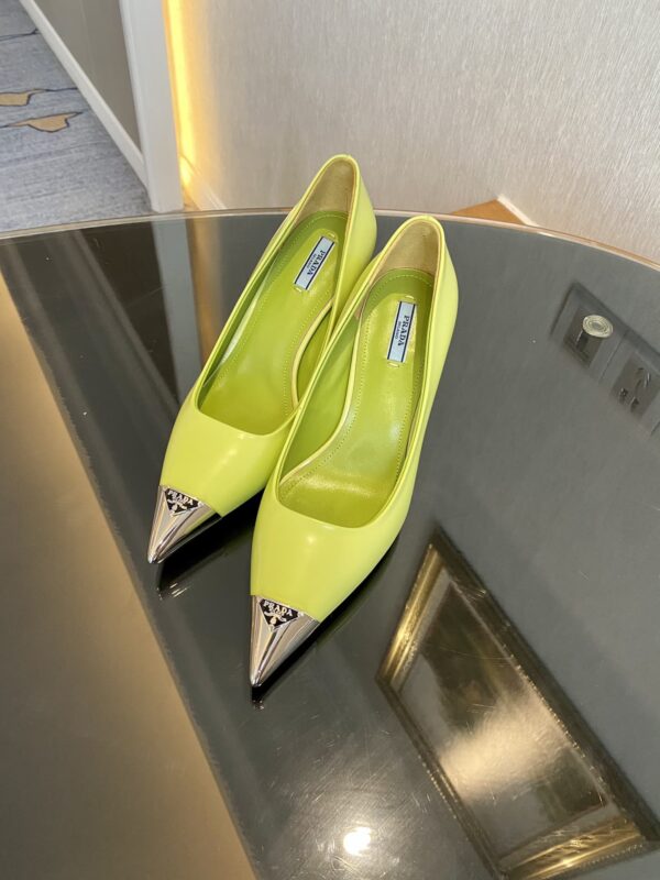 Prada Brushed Pumps Green For Women 2.9in/75mm PRD
