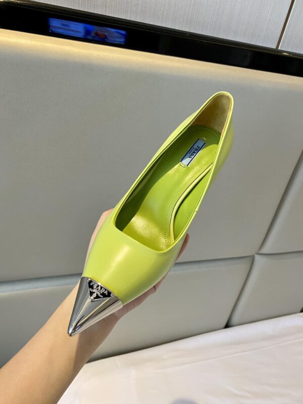 Prada Brushed Pumps Green For Women 2.9in/75mm PRD