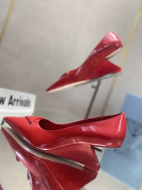 Prada Brushed Pumps Red For Women 2.6in/65mm PRD