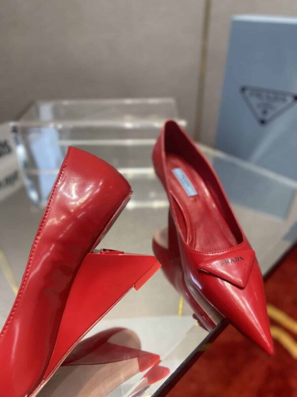 Prada Brushed Pumps Red For Women 2.6in/65mm PRD
