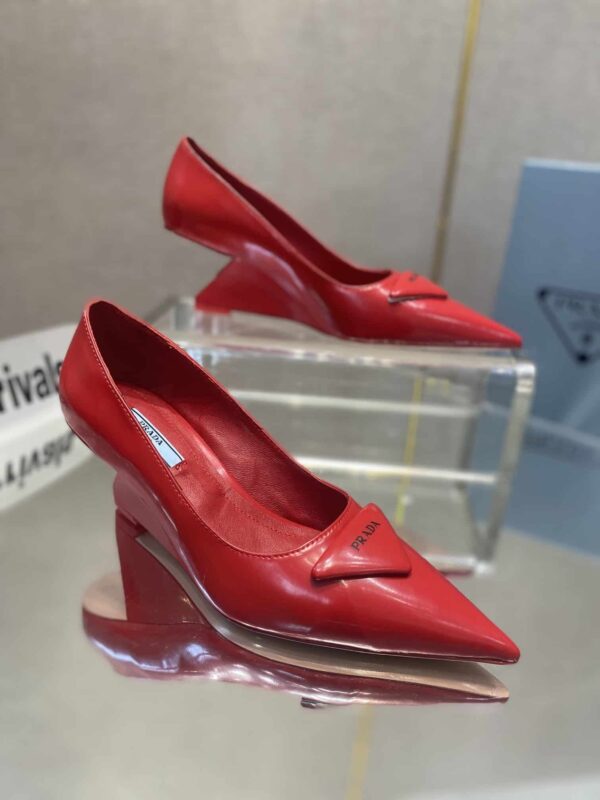 Prada Brushed Pumps Red For Women 2.6in/65mm PRD