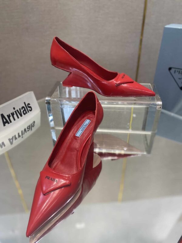 Prada Brushed Pumps Red For Women 2.6in/65mm PRD