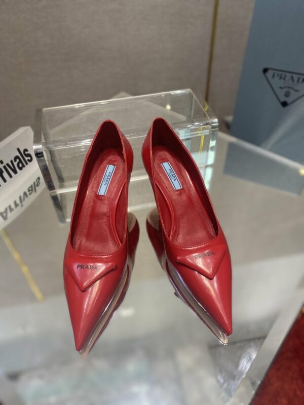 Prada Brushed Pumps Red For Women 2.6in/65mm PRD