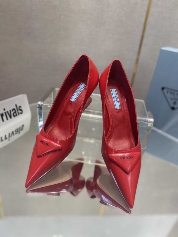 Prada Brushed Pumps Red For Women 2.6in/65mm PRD