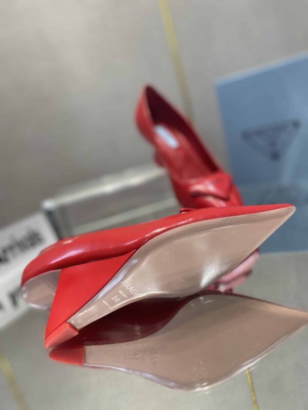 Prada Brushed Pumps Red For Women 2.6in/65mm PRD